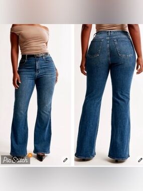 Abercrombie & Fitch- High-Rise Flared Women’s Jeans in Medium Blue size 20 reg